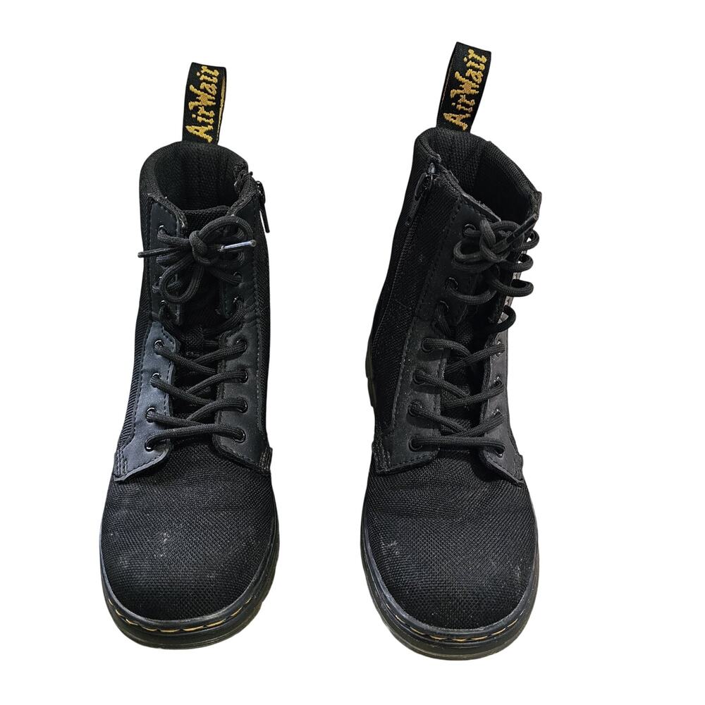 Doc Dr. Martens Kids Girls Sz 3 Black Lace Up Boots Side Zip Air Wair Combs J